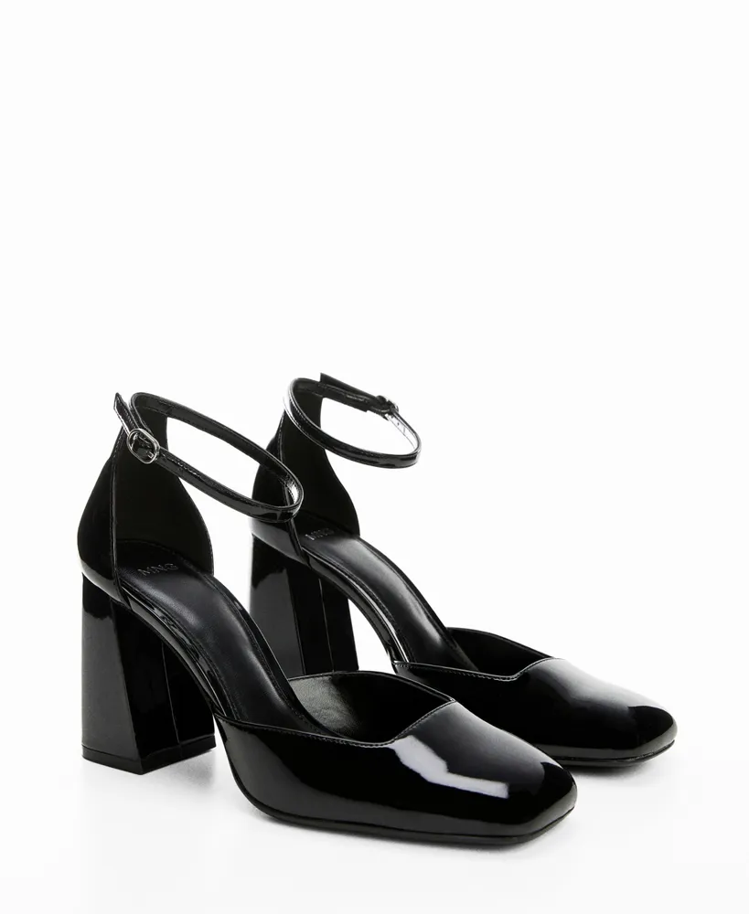 Patent leather-effect slingback shoes - Woman