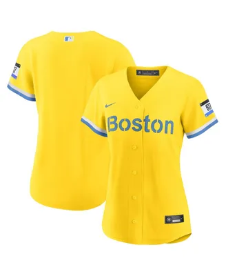 Women's Nike Gold, Light Blue Boston Red Sox City Connect Replica Jersey