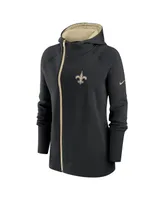 Women's Nike Black New Orleans Saints Asymmetrical Raglan Full-Zip Hoodie