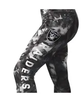 Women's Msx by Michael Strahan Black Las Vegas Raiders Aubrey Tie-Dye Leggings