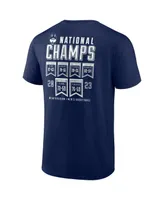 Men's Fanatics Navy UConn Huskies 2023 Ncaa Basketball National Champions Schedule T-shirt