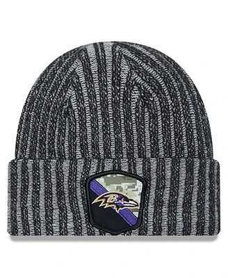 Men's New Era Black Baltimore Ravens 2023 Salute To Service Cuffed Knit Hat