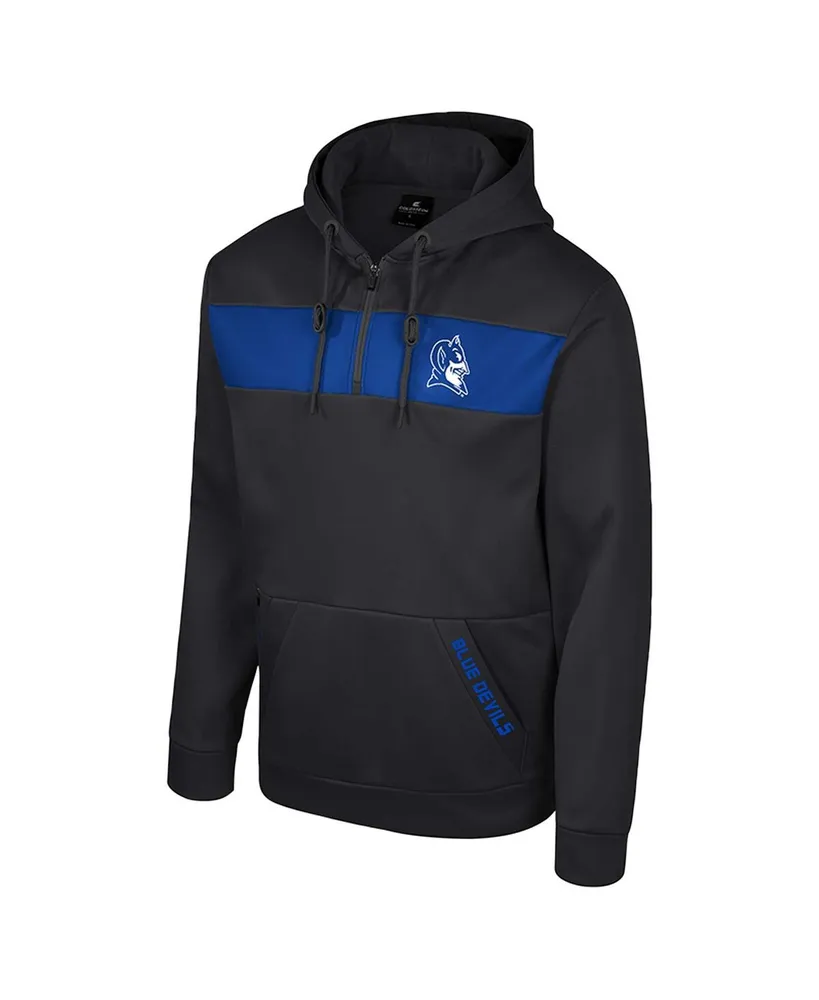 Men's Colosseum Black Duke Blue Devils Quarter-Zip Hoodie