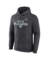 Men's Fanatics Heather Charcoal Miami Dolphins 2023 Nfl Playoffs Fleece Pullover Hoodie