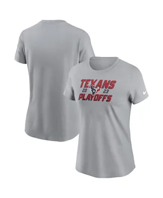 Women's Nike Gray Houston Texans 2023 Nfl Playoffs Iconic T-shirt