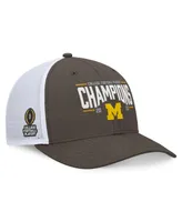 Men's Top of the World Heather Charcoal Michigan Wolverines College Football Playoff 2023 National Champions Structured Trucker Adjustable Hat