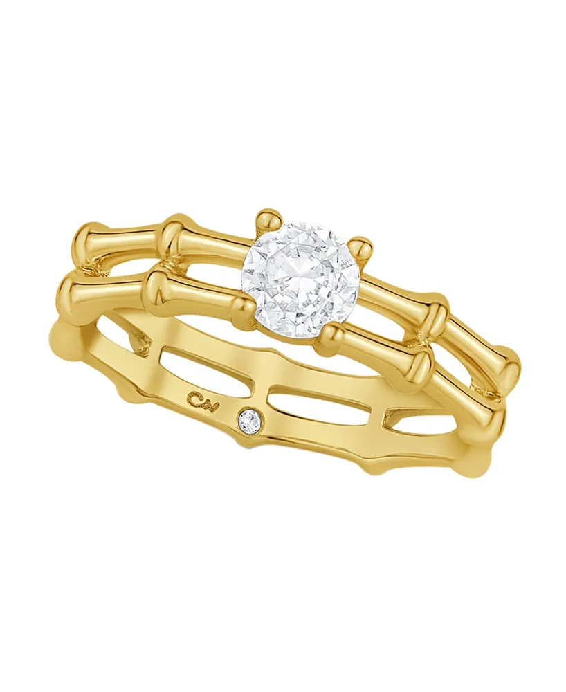 And Now This Cubic Zirconia Bamboo Ring