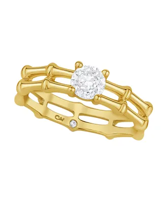 And Now This Cubic Zirconia Bamboo Ring