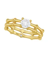 And Now This Cubic Zirconia Bamboo Ring