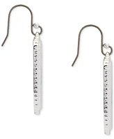 Lucky Brand Silver-Tone Pressed Flower Drop Earrings