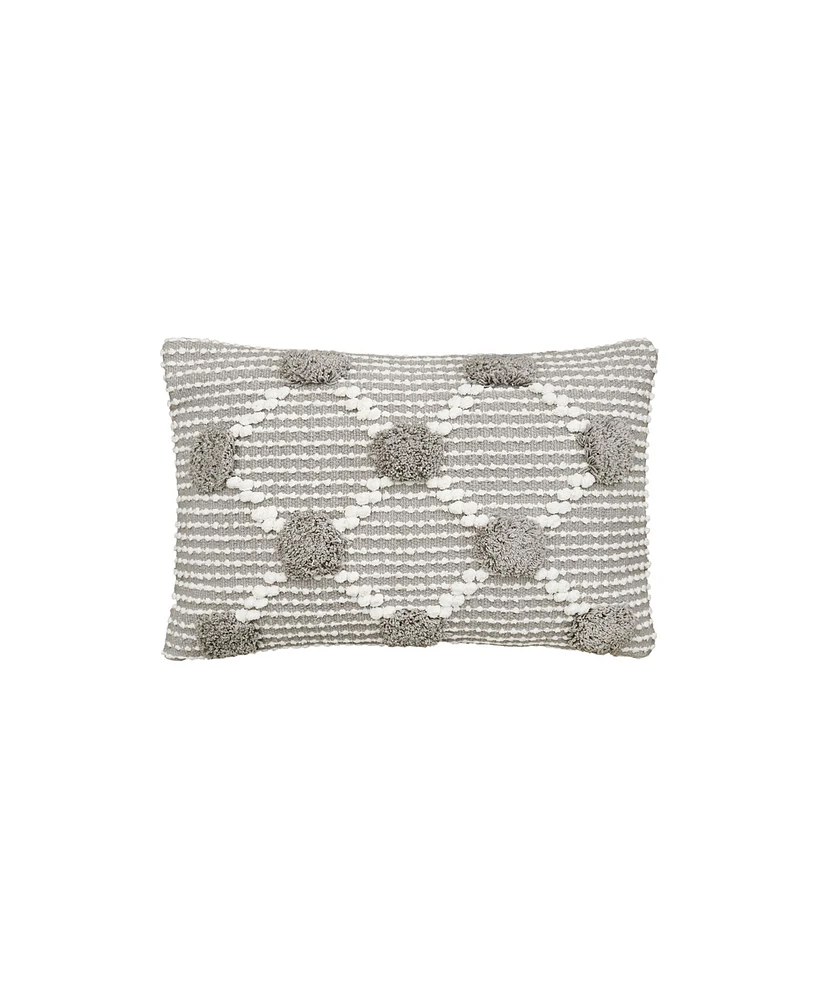 carol & frank Josie Boulder Pillow Gray 14" x 22" Rectangle Soft Woven Pillow For Couch Sofa Bed Chair Cotton