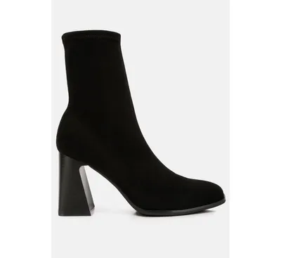 candid high ankle flared block heel boots