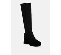 Womens ryo calf-length micro suede boots