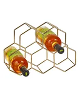 mDesign Honeycomb 5 Bottle Wine Rack for Kitchen Counter or Fridge