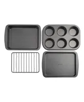 Good Cook 4 Piece Nonstick Steel Toaster Oven Set with Sheet Pan, Rack, Cake Pan, and Muffin Pan