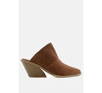 Mae Womens Grey Classic Mules Heels
