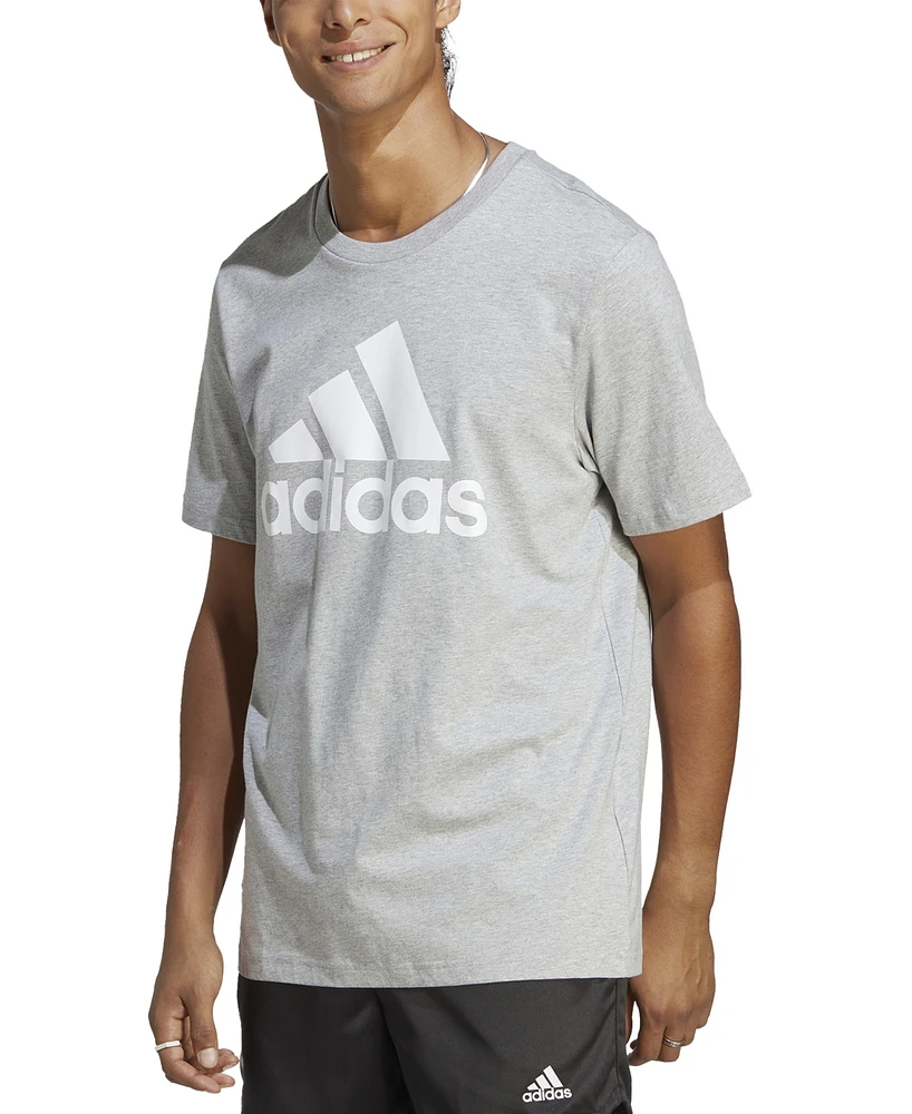 adidas Men's Essentials Single Jersey Big Logo Short Sleeve Crewneck T-Shirt