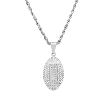 Steeltime Men's Crystal American Football 24" Pendant Necklace