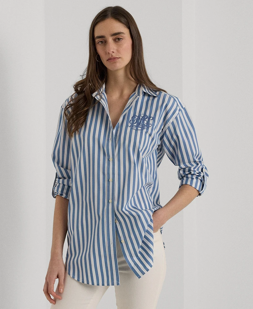Lauren Ralph Women's Cotton Striped Shirt, Regular & Petite