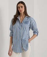 Lauren Ralph Women's Cotton Striped Shirt, Regular & Petite