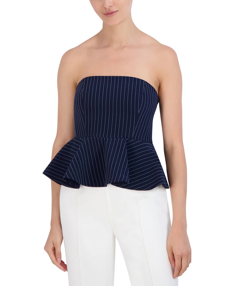 Bcbg New York Women's Pinstripe Peplum Top