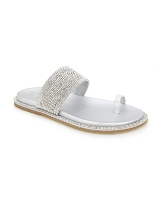 Kenneth Cole Reaction Women's Sage Jewel Toe Ring Footbed Flat Sandals
