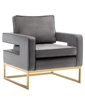 Convenience Concepts 32.25" Velvet Carrie Accent Lounge Armchair Gold-Tone Base