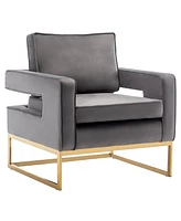 Convenience Concepts 32.25" Velvet Carrie Accent Lounge Armchair Gold-Tone Base