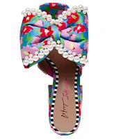 Betsey Johnson Women's Maccie Beaded Bow Platform Dress Sandals