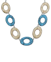 Robert Lee Morris Soho Semi-Precious Mixed Stone Oval Bib Necklace