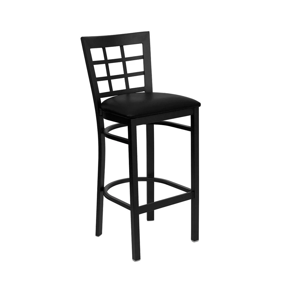 Window Back Metal Restaurant Dining Barstool