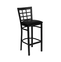 Window Back Metal Restaurant Dining Barstool