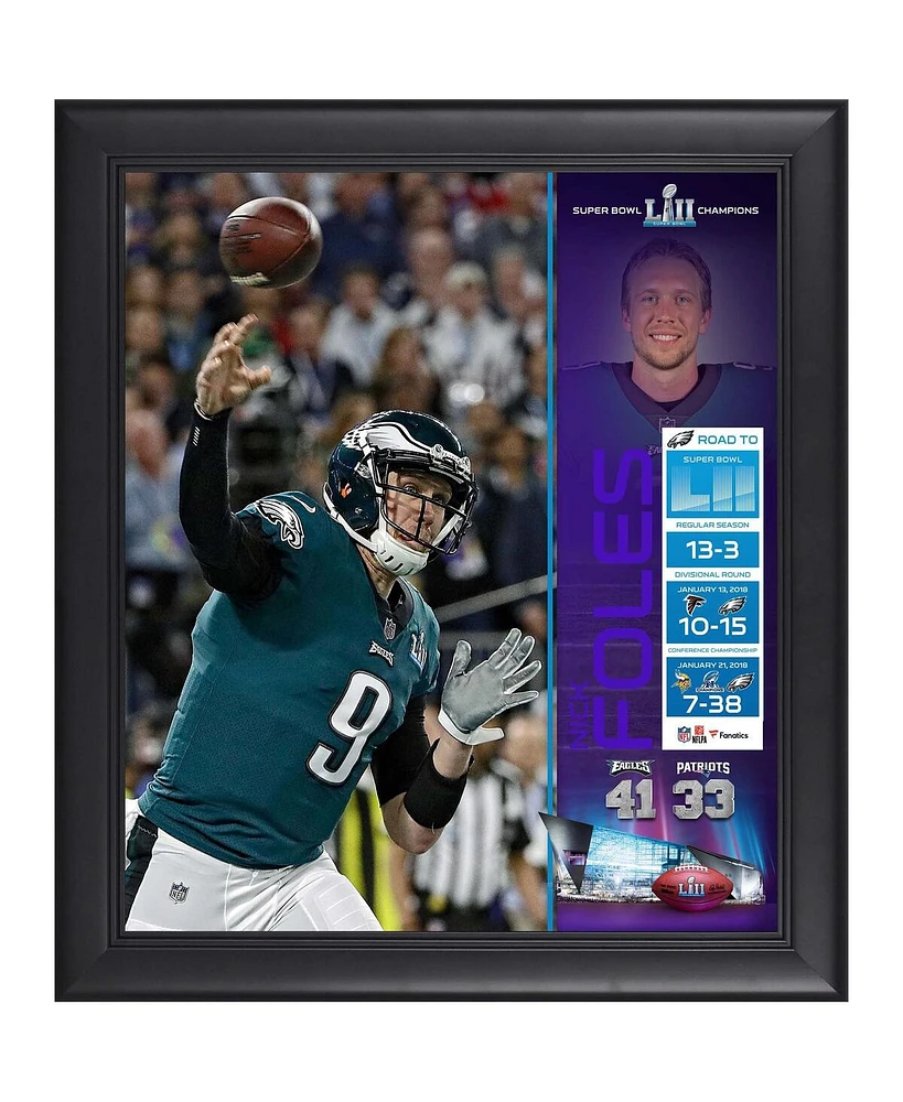 Nick Foles Philadelphia Eagles Framed 15" x 17" Super Bowl Lii Champions Collage