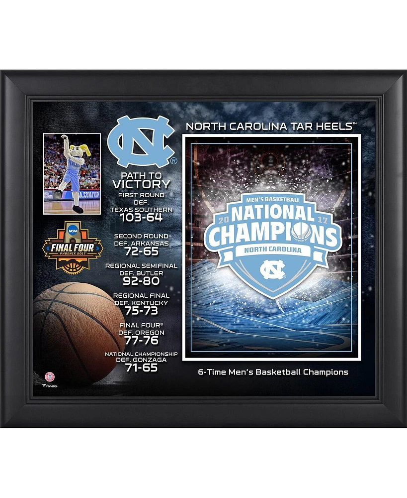 North Carolina Tar Heels Framed 15" x 17" 2017 Ncaa Men's Basketball National Champions Collage
