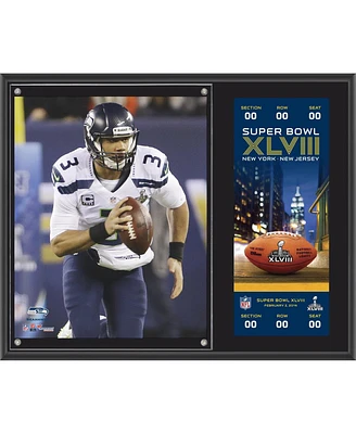 Russell Wilson Seattle Seahawks Super Bowl Xlviii Champions 12'' x 15'' Plaque with Replica Ticket