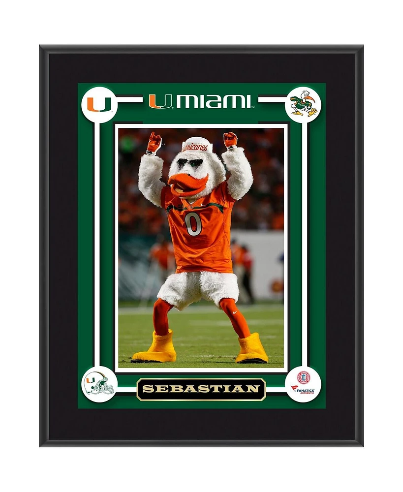 Miami Hurricanes Sebastian Mascot 10.5'' x 13'' Sublimated Plaque