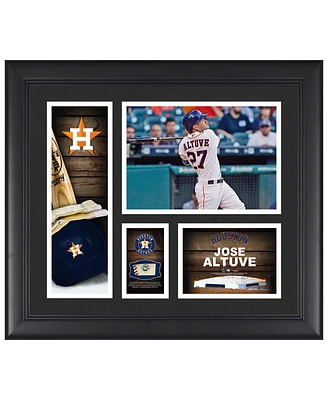 Jose Altuve Houston Astros Framed 15" x 17" Player Collage with a Piece of Game-Used Ball