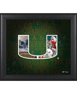 Miami Hurricanes Framed 15'' x 17'' Team Heritage Collage
