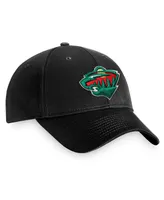 Men's Fanatics Black Minnesota Wild Core Adjustable Hat