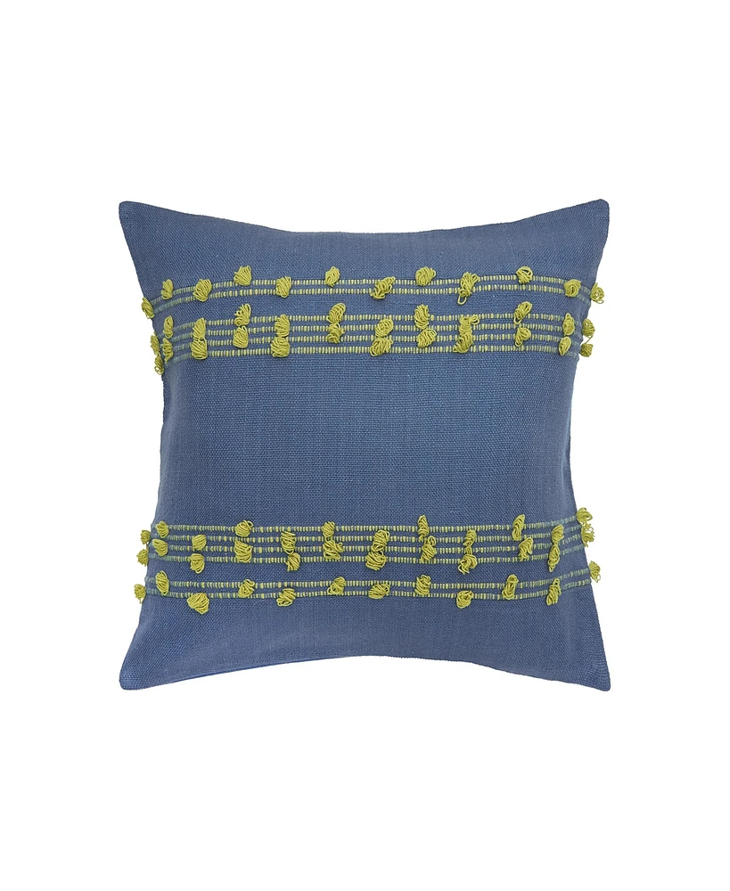 carol & frank Tabb Indigo & Citron Throw Pillow