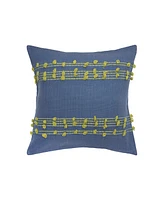 carol & frank Tabb Indigo & Citron Throw Pillow