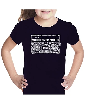 Girl's Word Art T-shirt - Greatest Rap Hits of The 1980's
