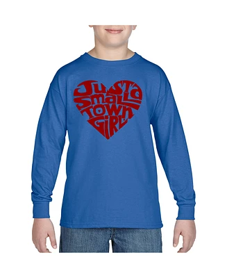 Boy's Word Art Long Sleeve - Just a Small Town Girl