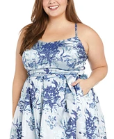 Morgan & Company Plus Sleeveless Floral Gown