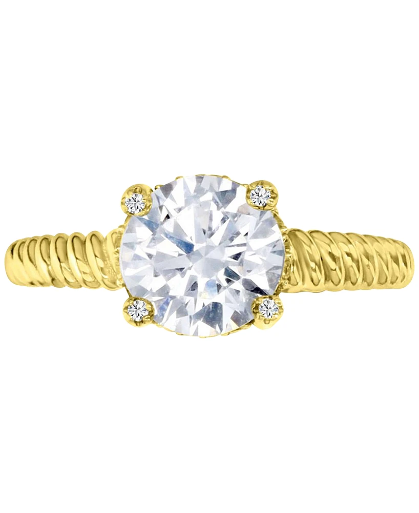 Cubic Zirconia Solitaire Twist-Style Engagement Ring