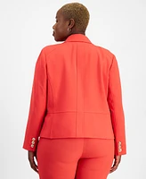 Tahari Asl Plus Faux Double-Breasted Blazer