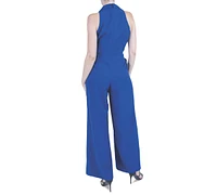 julia jordan Women's Notched-Collar Jumpsuit