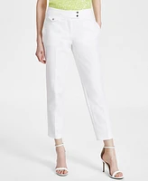 Anne Klein Women's Slim-Fit Double-Button Ankle Pants