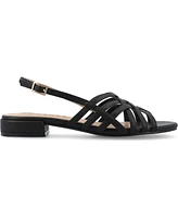 Journee Collection Women's Cassandra Woven Slingback Flat Sandals