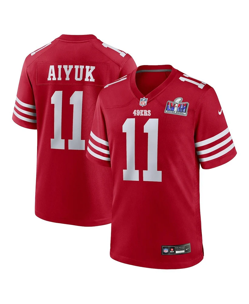 Men's Nike Brandon Aiyuk Scarlet San Francisco 49ers Super Bowl Lviii Game Jersey